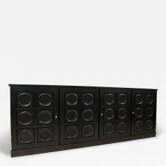 Vintage French Graphic Ebonized Oak Sideboard - 4461319