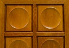 Vintage French Graphic Oak Cabinet with Geometric Pattern - 4430338