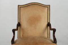 Vintage French Leather Fireside Club Chair 19th Century - 729287