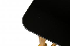 Vintage French Louis XVI style Brass and Black Glass Coffee Table - 4656672