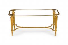 Vintage French Louis XVI style Brass and Black Glass Coffee Table - 4656673