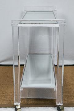 Vintage French Lucite Bar Cart with Antique Mirror Tiers - 241018