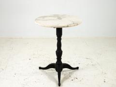 Vintage French Marble Topped Bistro Table with Iron Base - 3120546