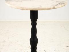 Vintage French Marble Topped Bistro Table with Iron Base - 3120548