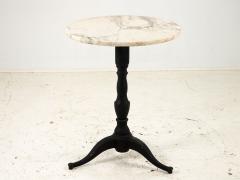 Vintage French Marble Topped Bistro Table with Iron Base - 3120550