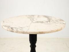 Vintage French Marble Topped Bistro Table with Iron Base - 3120551