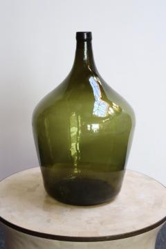 Vintage French Olive Green Demijohn Carboy - 3931557