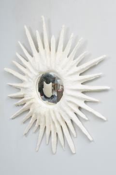 Vintage French Plaster Sunburst Mirror - 2701374