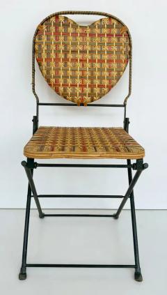 Vintage French Rattan and Wrought Iron Folding Chairs by Un Jardin En Plus 4  - 3650760