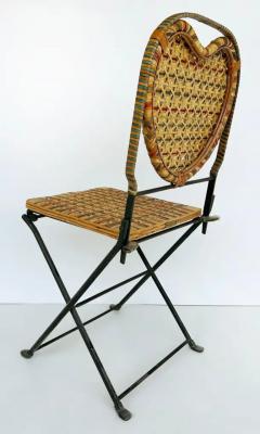 Vintage French Rattan and Wrought Iron Folding Chairs by Un Jardin En Plus 4  - 3650800