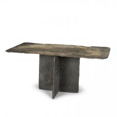 Vintage French Rectangular Top Slate Low Console Table - 3509065