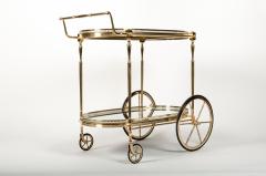 Vintage French Solid Brass Bar Cart - 598130