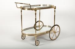 Vintage French Solid Brass Bar Cart - 598131