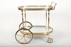 Vintage French Solid Brass Bar Cart - 598135