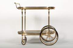 Vintage French Solid Brass Bar Cart - 598138