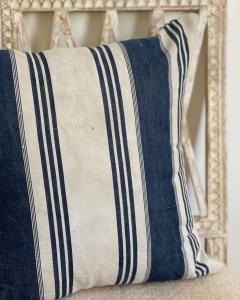 Vintage French Ticking Stripe Pillow 3 - 3433597