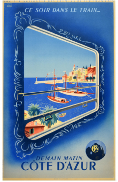 Vintage French Travel Poster C te dAzur - 3811062