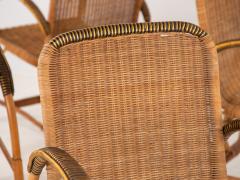 Vintage French Wicker Set of Four chairs and Table - 2560800