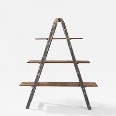 Vintage French Wooden Ladder Shelf - 3272244