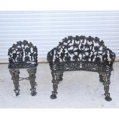 Vintage Garden Cast Iron Settee and Chair - 2714109