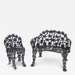 Vintage Garden Cast Iron Settee and Chair - 2721040