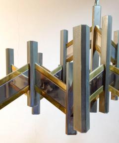 Vintage Geometric Sciolari Chandelier with Chrome Brass - 2927496