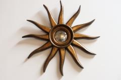 Vintage Giltwood Sunburst Soleil Convex Wall Mirror - 4396759