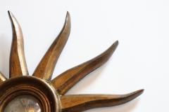 Vintage Giltwood Sunburst Soleil Convex Wall Mirror - 4396763