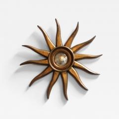 Vintage Giltwood Sunburst Soleil Convex Wall Mirror - 4396777