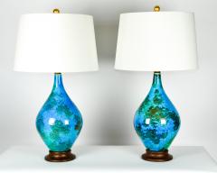 Vintage Glazed Ceramic Pair Table Lamps - 399037