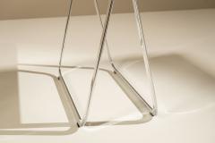 Vintage Gotland Limestone Table on Chrome Trestles Sweden 1970s - 4570471