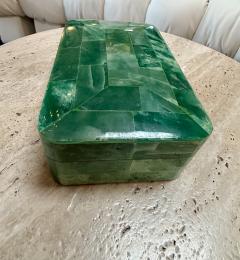 Vintage Green Malachite Style Tessellated Stone Box - 4705914