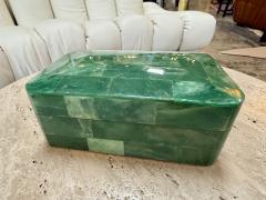 Vintage Green Malachite Style Tessellated Stone Box - 4705915