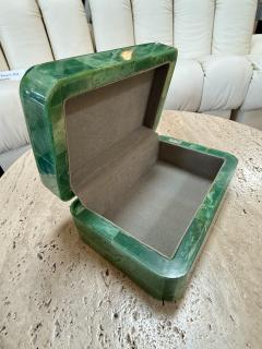 Vintage Green Malachite Style Tessellated Stone Box - 4705918