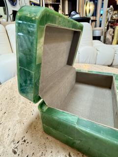 Vintage Green Malachite Style Tessellated Stone Box - 4705919