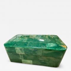 Vintage Green Malachite Style Tessellated Stone Box - 4708085