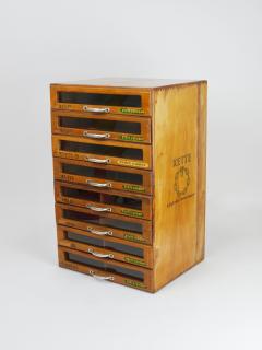 Vintage Haberdashery Wooden Sewing Thread Store Cabinet Kette Austria 1930s - 4289668