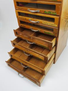 Vintage Haberdashery Wooden Sewing Thread Store Cabinet Kette Austria 1930s - 4289673