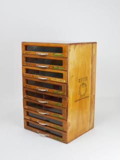 Vintage Haberdashery Wooden Sewing Thread Store Cabinet Kette Austria 1930s - 4289675