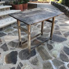 Vintage Hacienda Antique Work Table in Rustic Edge Mexican Mesquite Wood 1940s - 1896295