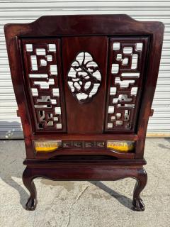 Vintage Hand Carved Chinese Chippendale Solid Rosewood Lounge Chair - 4406846