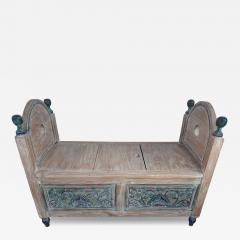Vintage Hand Painted Dowery Chest Bench - 4379351