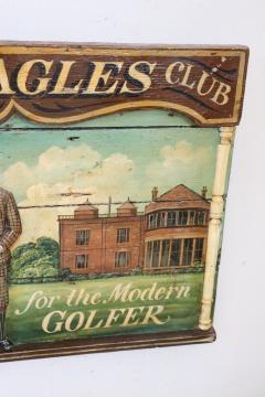 Vintage Hand Painted Historic Golf Club Sign on Wood 1920s - 2644299