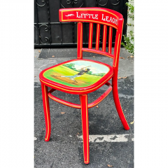 Vintage Hand Painted Little League Baseball Red Klismos Chair - 2910030