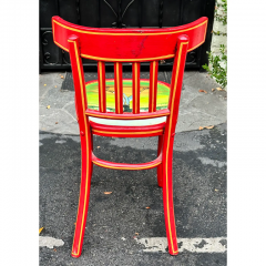 Vintage Hand Painted Little League Baseball Red Klismos Chair - 2910033