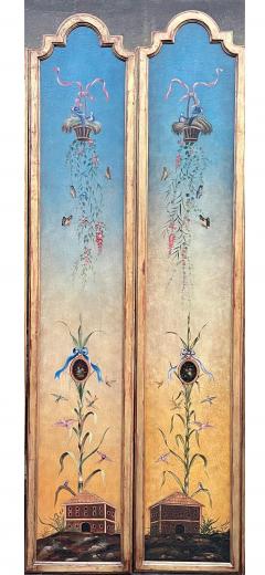 Vintage Hand Painted Scenic Diptych Oil Painting Panels a Pair - 2110463