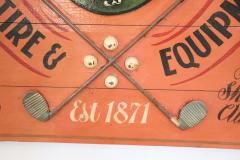 Vintage Hand Painted on Wood Advertising Sign for Golf Equipments 1920s - 2644338