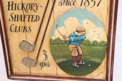 Vintage Hand Painted on Wood Advertising Sign for Golf Equipments 1920s - 2669983