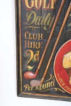 Vintage Hand Painted on Wood Historic Golf Club Sign 1920s - 2669976