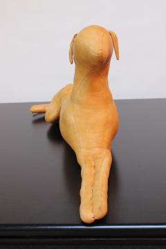 Vintage Hand Stitched Leather Dog Sculpture - 2923184